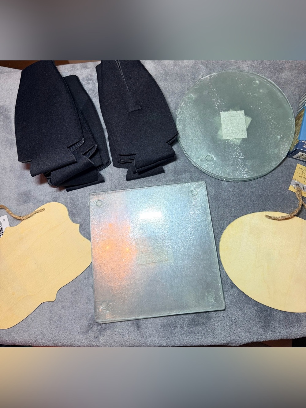 Assorted Craft Pieces with Black Neoprene bottle Coolers